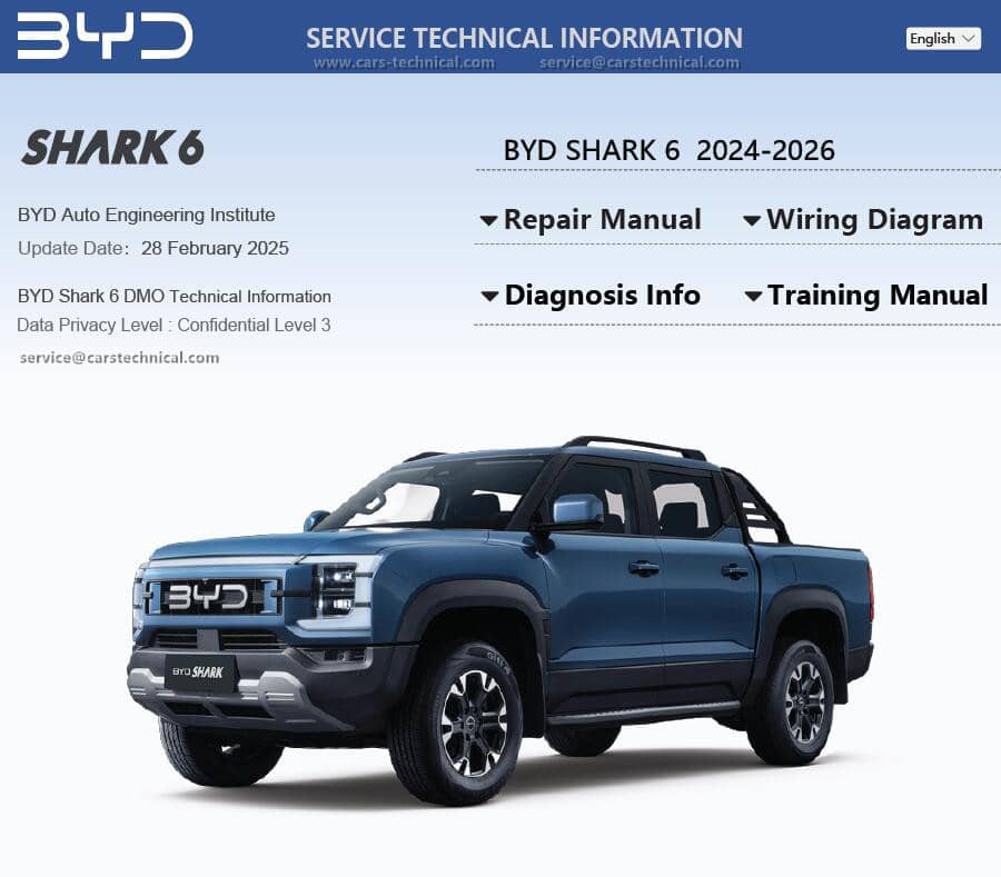 BYD Shark 6 Repair Diagnostic Service Technical Information