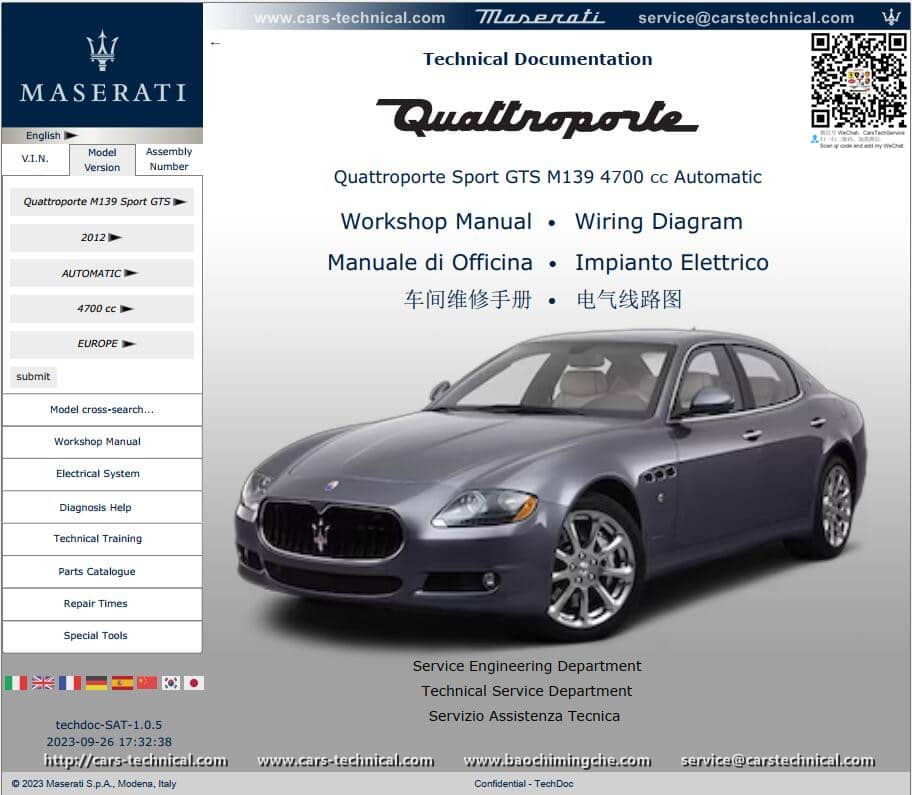 2011-2013 Maserati Quattroporte Awards M139 Workshop Service Repair ...